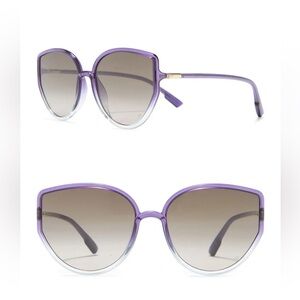 DIOR Sostellaire 58mm Cat Eye Sunglasses NWT Purple Gradient AUTH — Immaculate